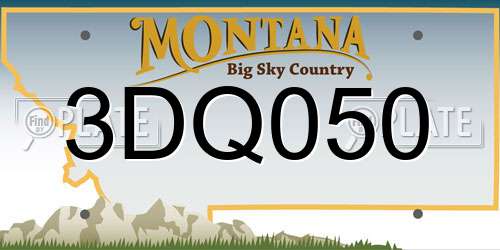 3DQ050 Montana License Plate