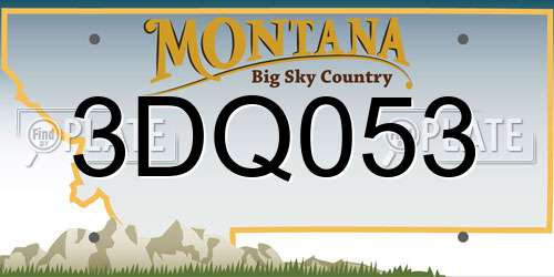 3DQ053 Montana License Plate