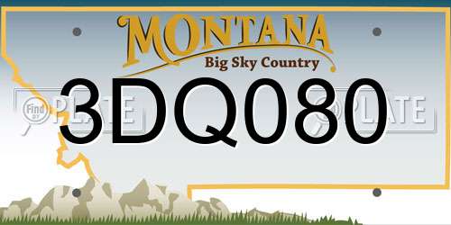 3DQ080 Montana License Plate