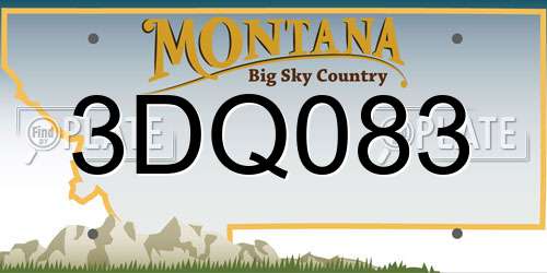 3DQ083 Montana License Plate