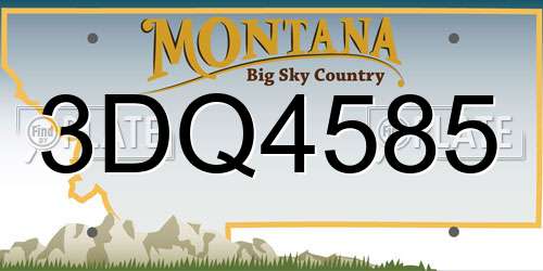 3DQ4585 Montana License Plate