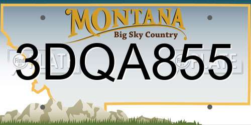 3DQA855 Montana License Plate
