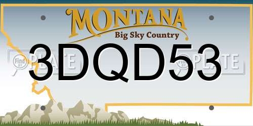 3DQD53 Montana License Plate