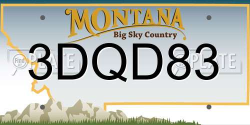 3DQD83 Montana License Plate