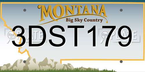 3DST179 Montana License Plate