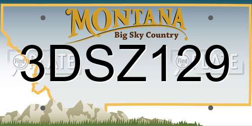 3DSZ129 Montana License Plate