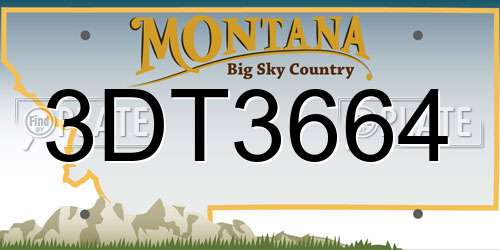3DT3664 Montana License Plate