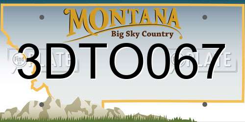 3DTO067 Montana License Plate