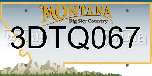 3DTQ067 Montana License Plate