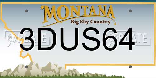 3DUS64 Montana License Plate