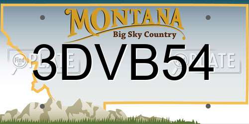 3DVB54 Montana License Plate