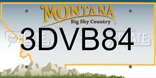 3DVB84 Montana License Plate