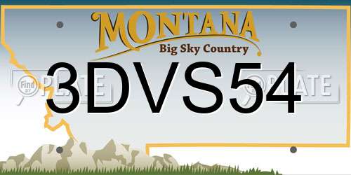 3DVS54 Montana License Plate