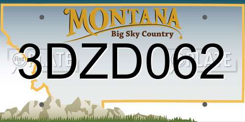 3DZD062 Montana License Plate