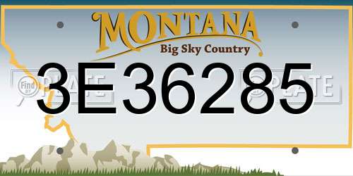 3E36285 Montana License Plate