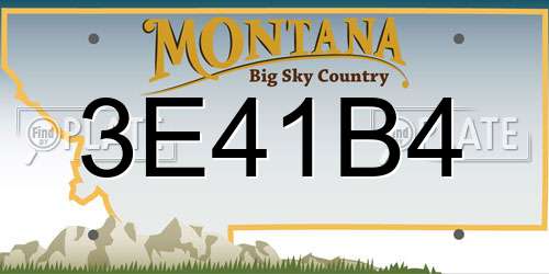 3E41B4 Montana License Plate