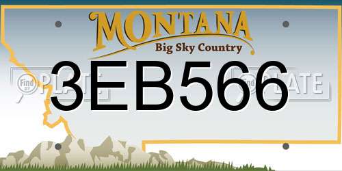 3EB566 Montana License Plate