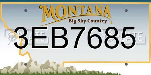 3EB7685 Montana License Plate