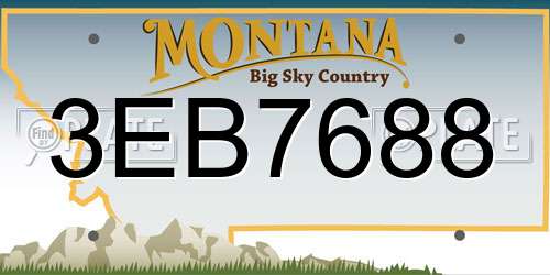 3EB7688 Montana License Plate