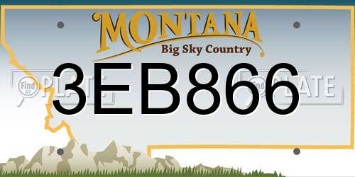 3EB866 Montana License Plate