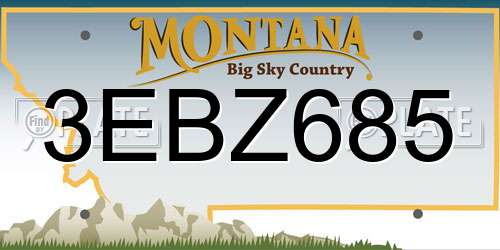 3EBZ685 Montana License Plate