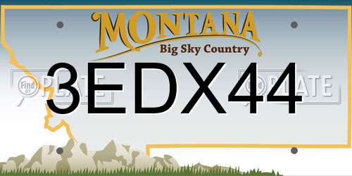 3EDX44 Montana License Plate