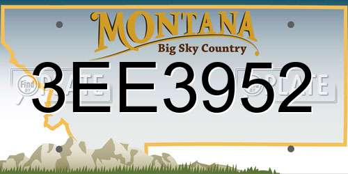 3EE3952 Montana License Plate