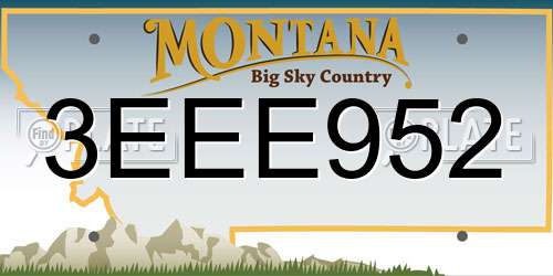 3EEE952 Montana License Plate