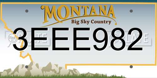 3EEE982 Montana License Plate