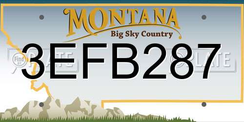 3EFB287 Montana License Plate