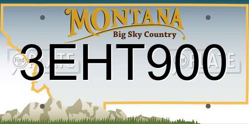 3EHT900 Montana License Plate