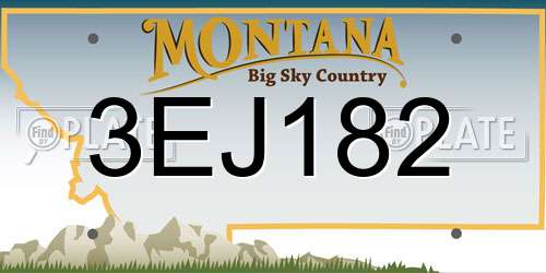 3EJ182 Montana License Plate
