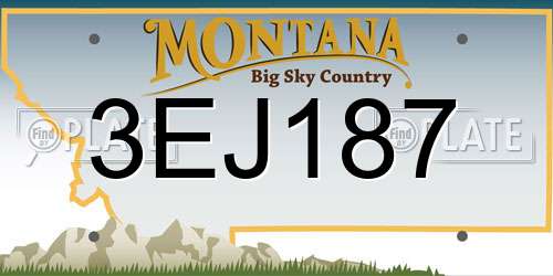 3EJ187 Montana License Plate