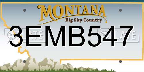 3EMB547 Montana License Plate