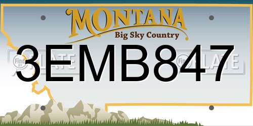 3EMB847 Montana License Plate
