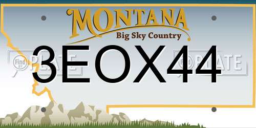 3EOX44 Montana License Plate