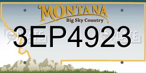 3EP4923 Montana License Plate