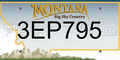 3EP795 Montana License Plate