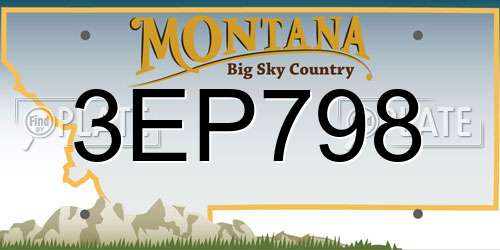 3EP798 Montana License Plate