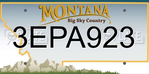 3EPA923 Montana License Plate