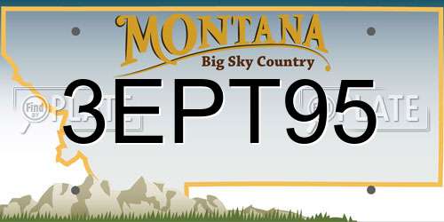 3EPT95 Montana License Plate