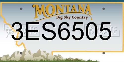 3ES6505 Montana License Plate