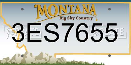 3ES7655 Montana License Plate