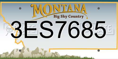 3ES7685 Montana License Plate