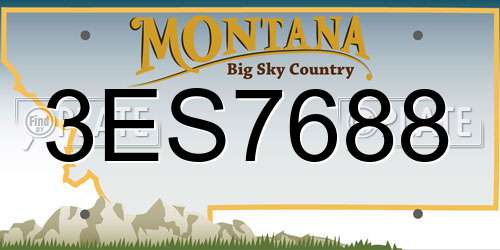 3ES7688 Montana License Plate