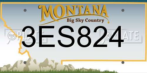 3ES824 Montana License Plate