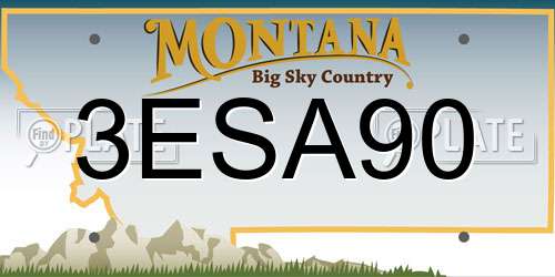 3ESA90 Montana License Plate