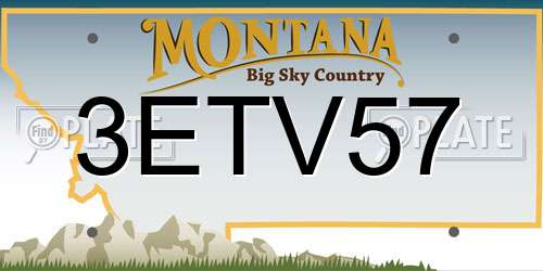 3ETV57 Montana License Plate