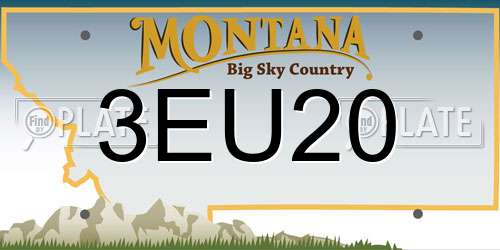 3EU20 Montana License Plate