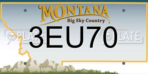 3EU70 Montana License Plate